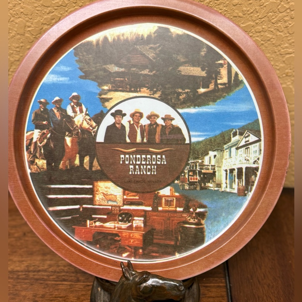 The Ponderosa Tin Souvenir Plate Bonanza Cartwright’s Western TV Memorabilia